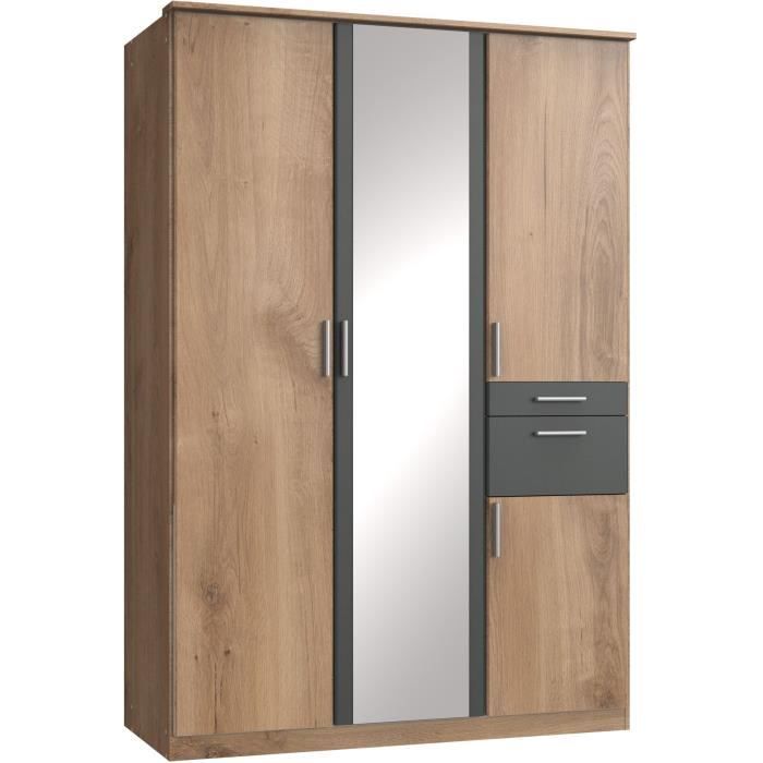 Koblenz Kledingkast Modern Eiken Grafiet Decor L 135 cm