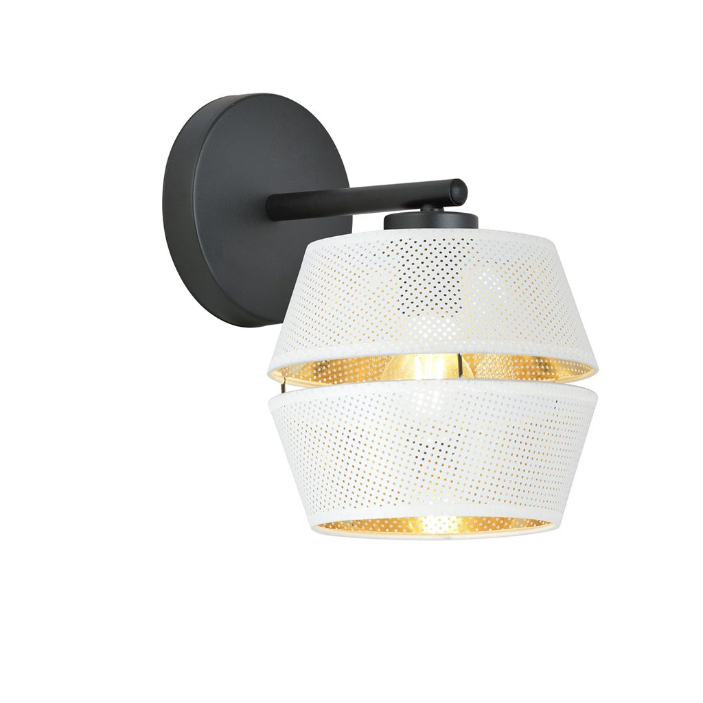 Malia K1 Wit Goud Moderne Wandlamp met gouden binnenkant