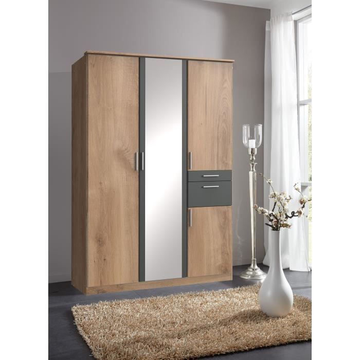 Koblenz Kledingkast Modern Eiken Grafiet Decor L 135 cm