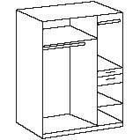 Koblenz Kledingkast Modern Eiken Grafiet Decor L 135 cm