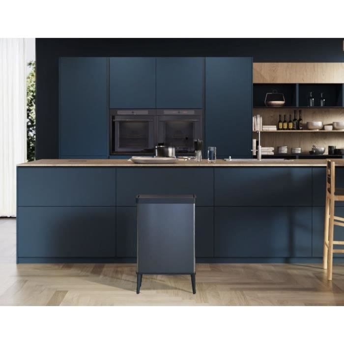 Staande prullenbak - VERTO - CURVER - Touch-opening - 54 L - Parelblauw